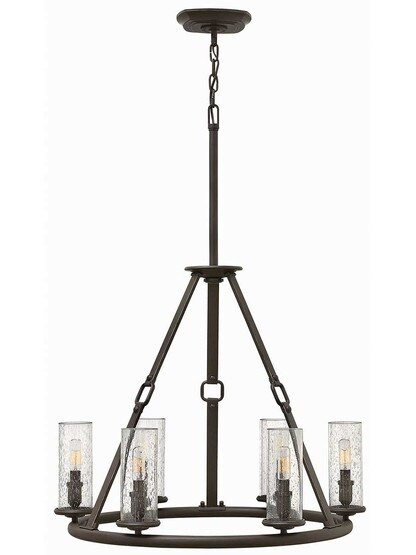Dakota 6-Light Chandelier in Oil-Rubbed Bronze.